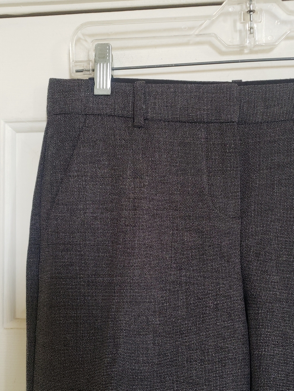 THEORY Emery Black White Tweed Straight‑Leg Trouser Pant | Virgin Wool Blend | 2 - Picture 9 of 14